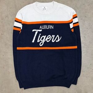 Auburn Tigers Heavyweight Acrylic Knitted Sweater Sz Large